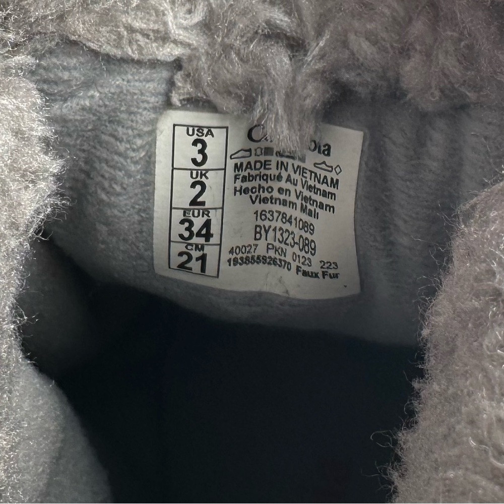 Columbia Rope Tow Waterproof Winter‎ Snow Boots Grey Pink Size 3 Youth Kids - Picture 7 of 7